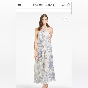 Sachin & Babi Tessa Dress - Grey/Ivory Toile Print